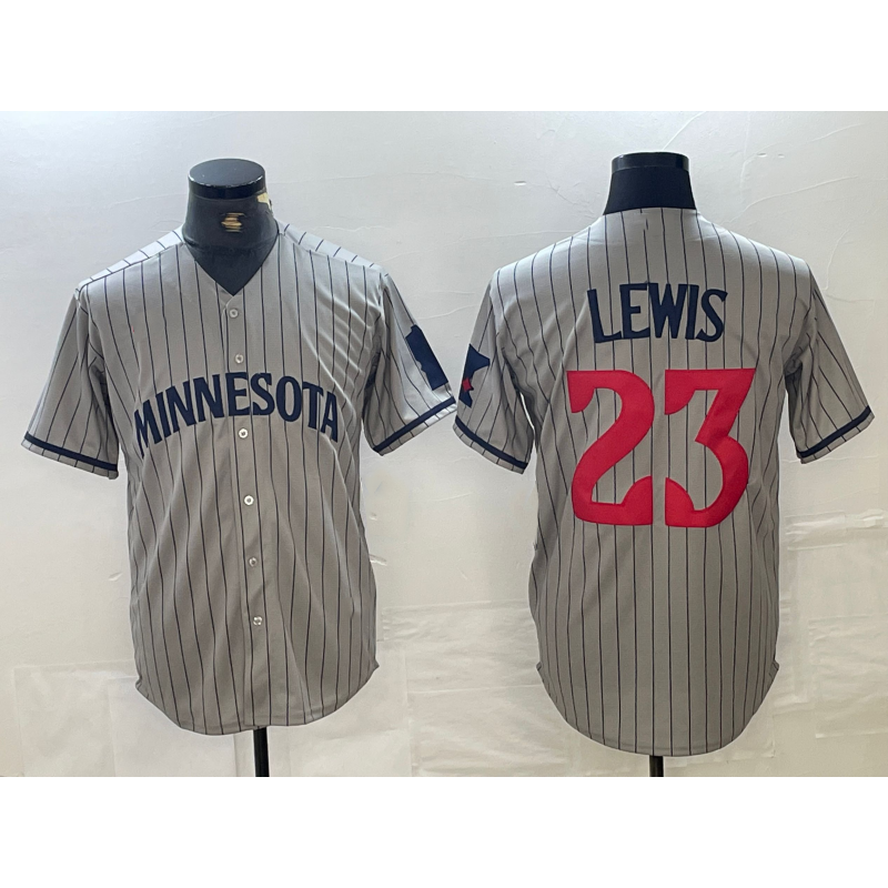 Minnesota Twins #23 Royce Lewis 2023 Grey Home Team Cool Base Stitched Baseball Jersey