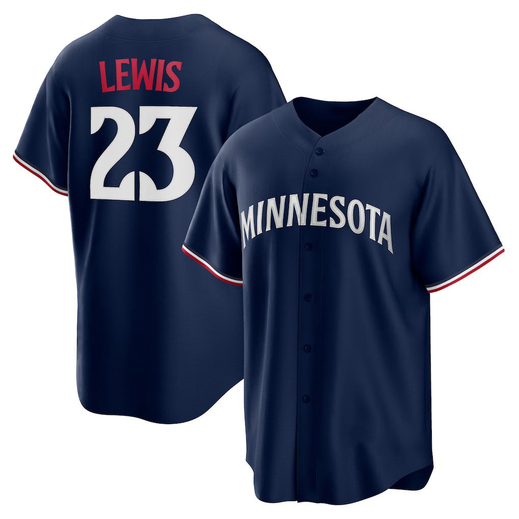 Minnesota Twins #23 Royce Lewis Navy Alternate Replica Baseball Jersey