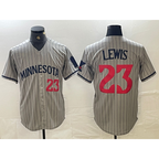 Minnesota Twins #23 Royce Lewis Number 2023 Grey Home Team Cool Base Stitched Baseball Jerseys
