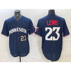 Minnesota Twins #23 Royce Lewis Number 2023 Navy Blue Cool Base Stitched Baseball Jerseys