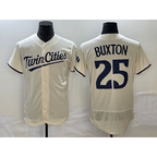Minnesota Twins #25 Byron Buxton 2023 Cream Flex Base Stitched Baseball Jersey