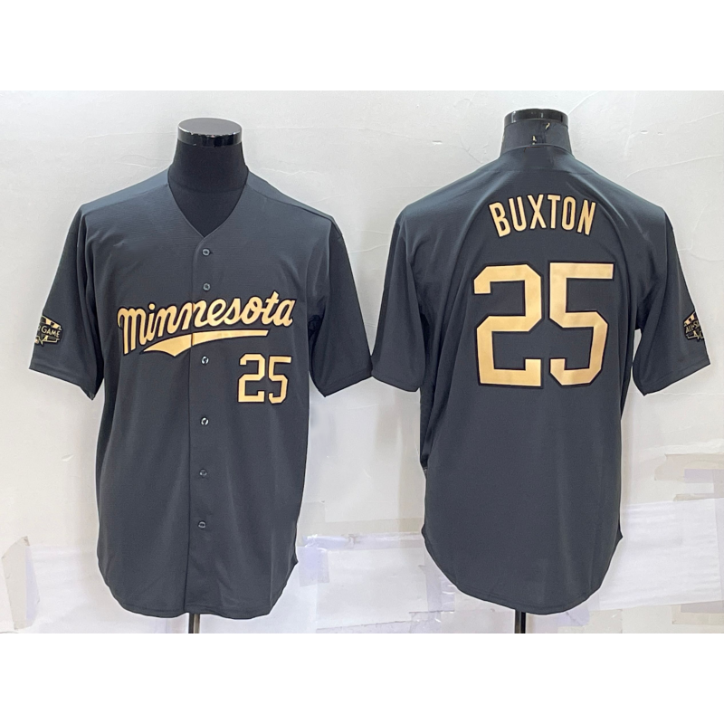 Minnesota Twins #25 Byron Buxton Number Grey 2022 All Star Stitched Cool Baseball Jersey