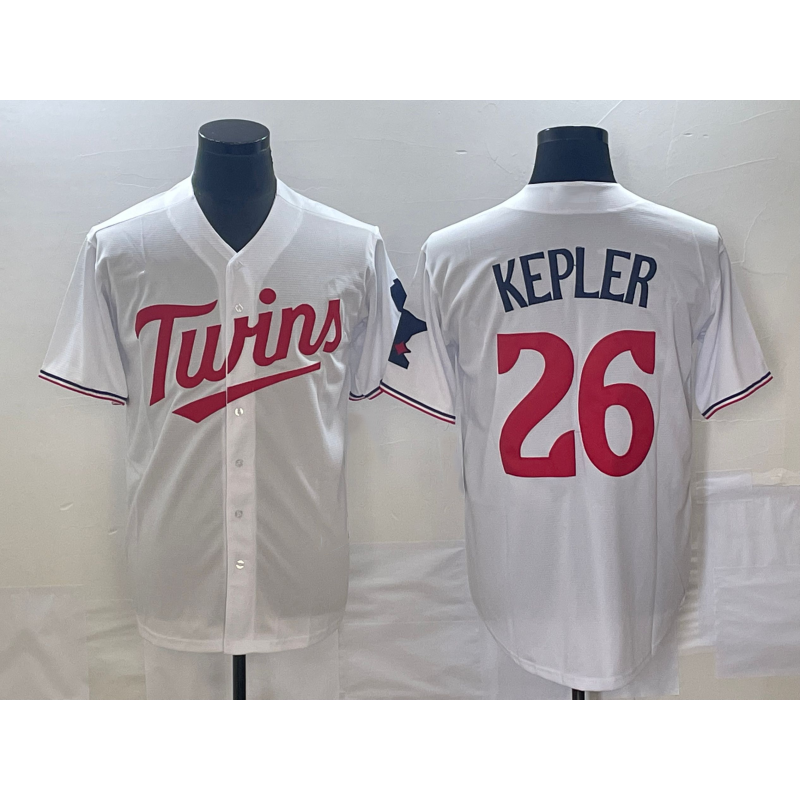 Minnesota Twins #26 Max Kepler White Red Stitched Cool Baseball Jersey