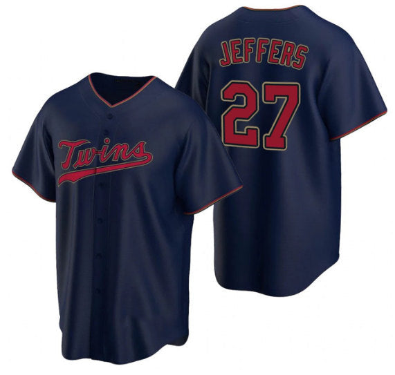 Minnesota Twins #27 Ryan Jeffers Navy Cool Base Stitched Baseball Jersey