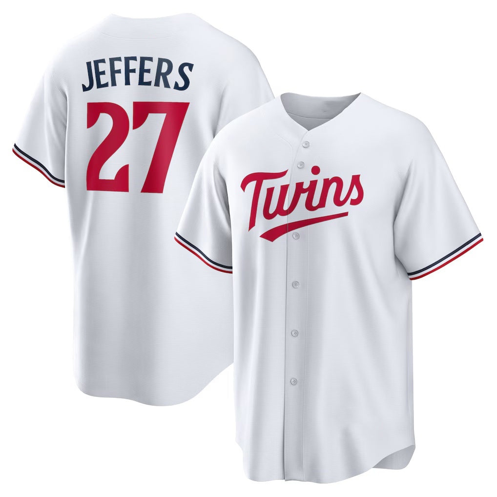 Minnesota Twins #27 Ryan Jeffers White Home Replica Player Baseball Jersey