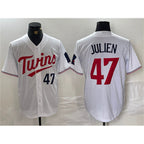 Minnesota Twins #47 Edouard Julien White Cool Base Stitched Baseball Jersey