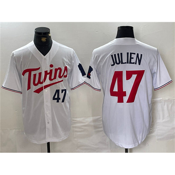 Minnesota Twins #47 Edouard Julien White Cool Base Stitched Baseball Jersey