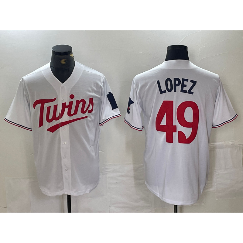 Minnesota Twins #49 Pablo Lopez White Stitched Cool Baseball Jersey