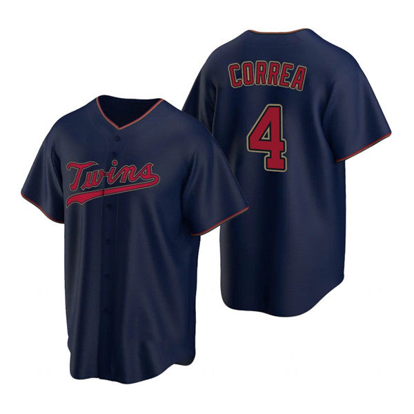 Minnesota Twins #4 Carlos Correa Navy Cool Base Stitched Baseball Jersey