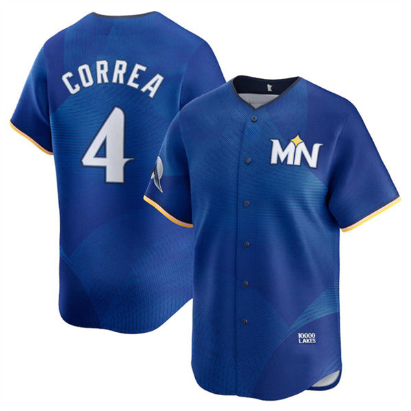 Minnesota Twins #4 Carlos Correa Royal 2024 City Connect Limited Stitched Baseball Jersey