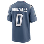 NE.Patriots #0 Christian Gonzalez 2025 Rivalries Collection Game Jersey - Storm Blue