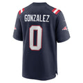 NE.Patriots #0 Christian Gonzalez Navy Team Game Football Jersey