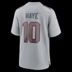 NE.Patriots #10 Drake Maye Gray Atmosphere Fashion Game Football Jersey