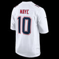 NE.Patriots #10 Drake Maye Tundra White Game Football Jersey