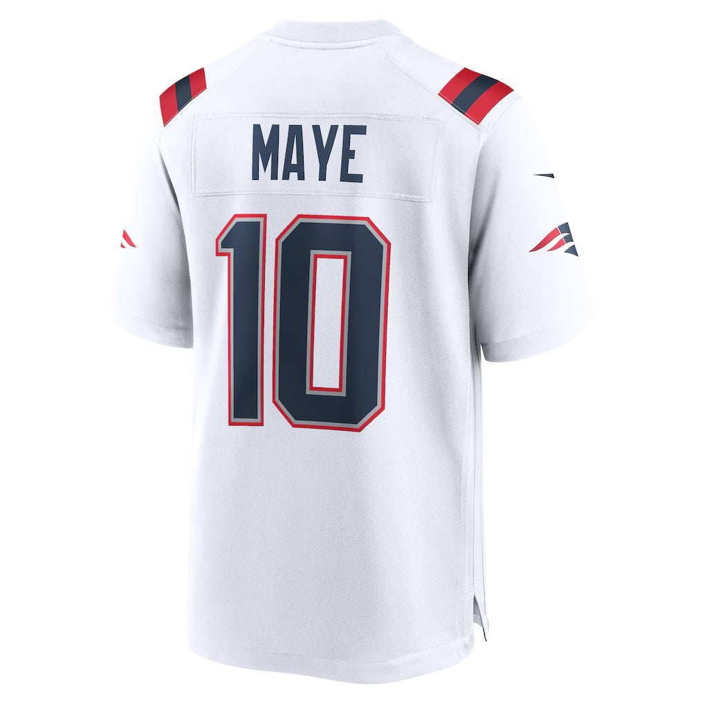 NE.Patriots #10 Drake Maye White Player Game Football Jersey