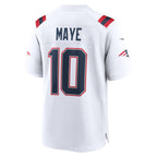 NE.Patriots #10 Drake Maye White Player Game Football Jersey