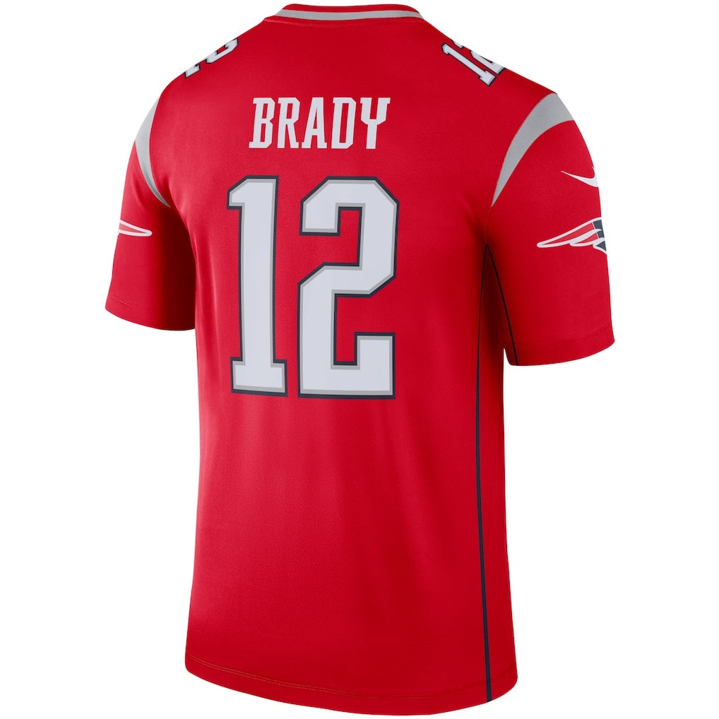 NE.Patriots #12 Tom Brady Red Inverted Legend Football Jersey