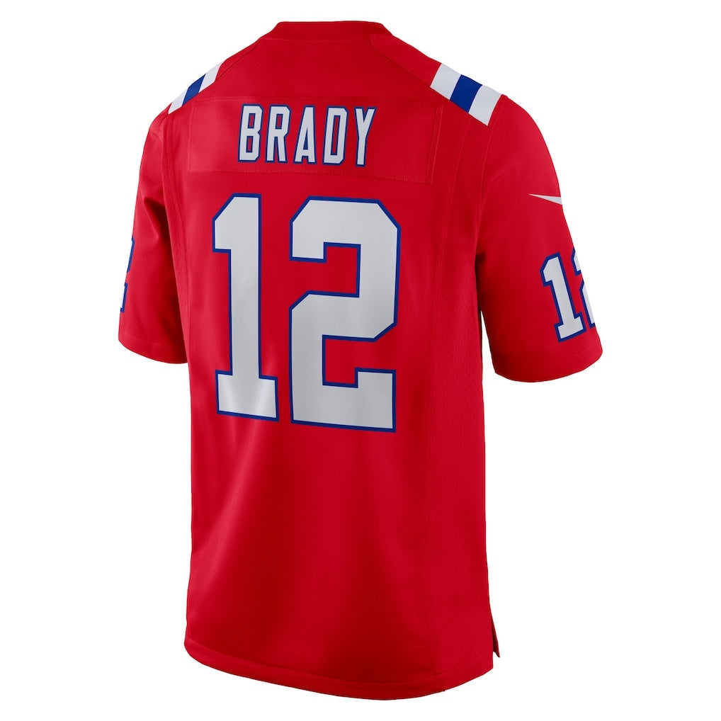 NE.Patriots #12 Tom Brady Red Retired Player Alternate Game Football Jersey