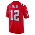 NE.Patriots #12 Tom Brady Red Retired Player Alternate Game Football Jersey