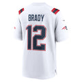 NE.Patriots #12 Tom Brady White Retired Game Football Jersey