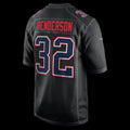 NE.Patriots #32 TreVeyon Henderson Black Fashion Game Football Jersey