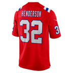NE.Patriots #32 TreVeyon Henderson Red Alternate Game Player Stitched American Football Jerseys