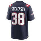 NE.Patriots #38 Rhamondre Stevenson Navy Game Football Jersey