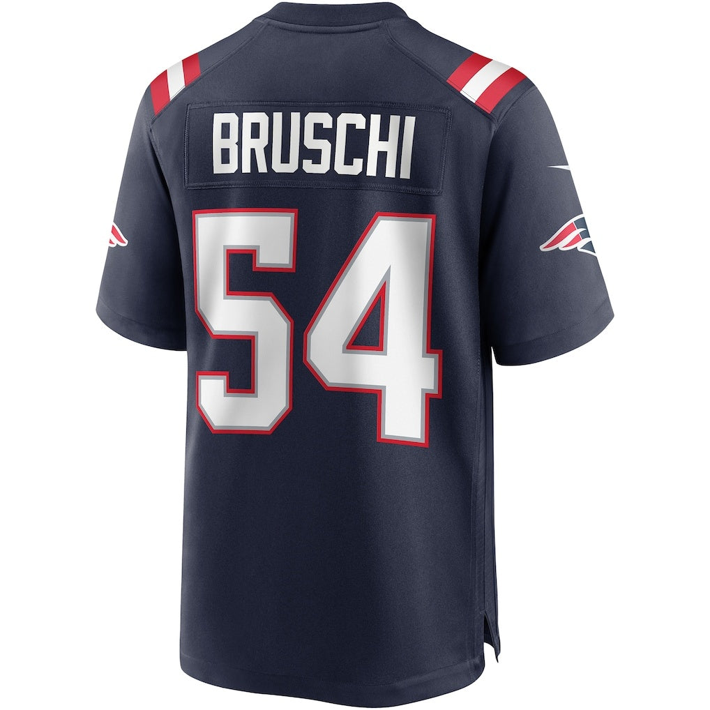 NE.Patriots #54 Tedy Bruschi Navy Game Retired Player Football Jersey