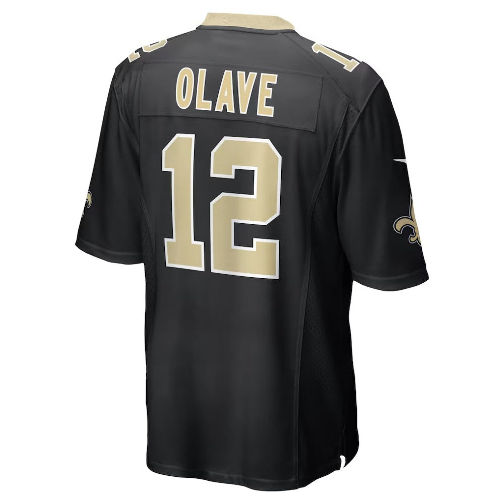 NO.Saints #12 Chris Olave Black Player Game  Stitched Football Jersey