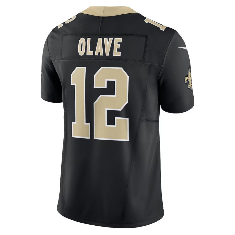 NO.Saints #12 Chris Olave Black Vapor F.U.S.E. Limited  Stitched Football Jersey