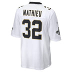 New Orleans Saints #32 Tyrann Mathieu White Game Football Stitched Jersey