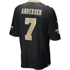 NO.Saints #7 Morten Andersen Black Game Retired Stitched Football Jersey