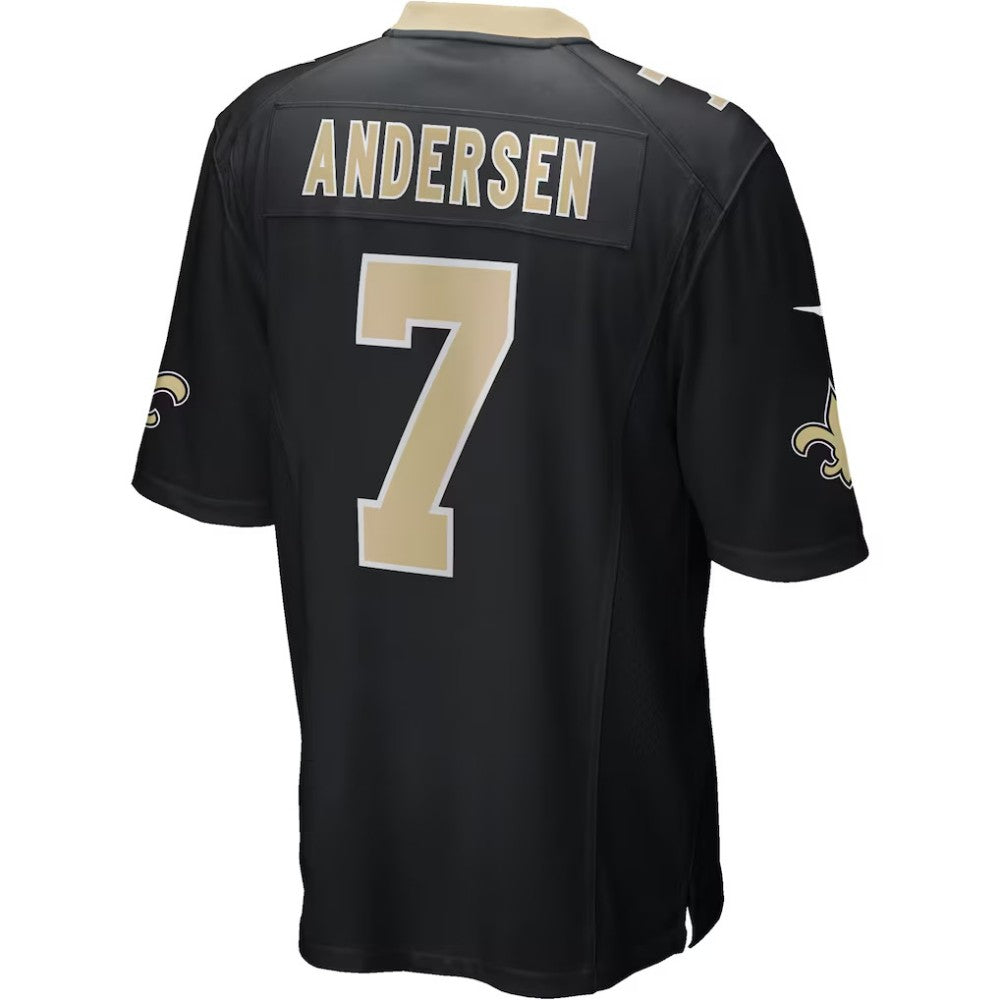 NO.Saints #7 Morten Andersen Black Game Retired Stitched Football Jersey