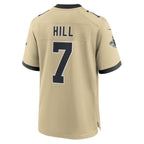 NO.Saints #7 Taysom Hill Gold Alternate Game Player Stitched Football Jersey