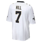 NO.Saints #7 Taysom Hill White Game Stitched Football Jersey