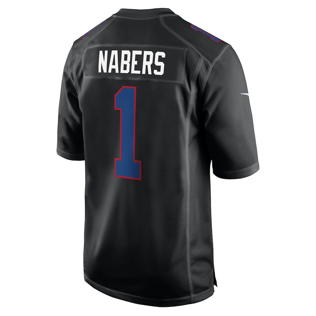 NY.Giants #1 Malik Nabers Carbon Black Fashion Football Jersey