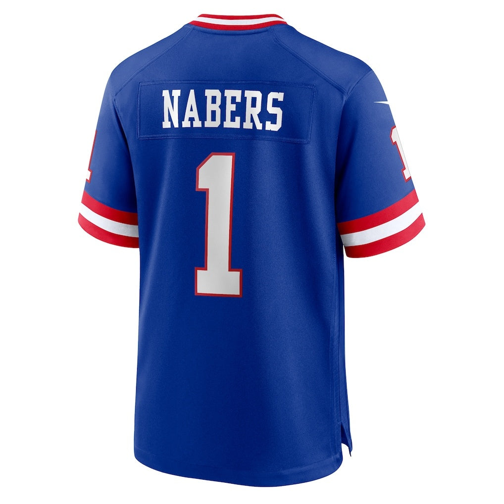 NY.Giants #1 Malik Nabers Royal Game Player Football Jersey