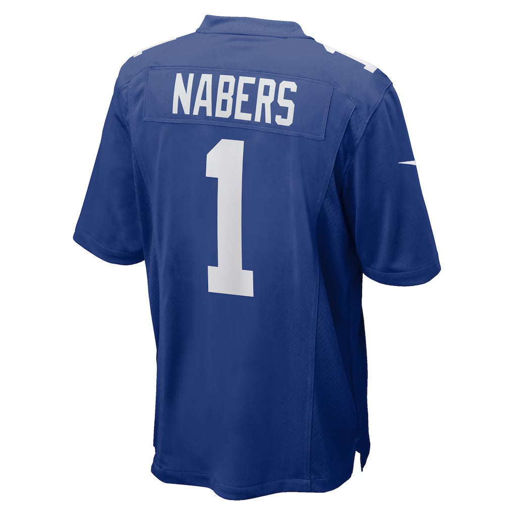 NY.Giants #1 Malik Nabers Royal Player Game Football Jersey