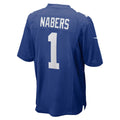 NY.Giants #1 Malik Nabers Royal Player Game Football Jersey