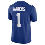 NY.Giants #1 Malik Nabers Royal Vapor F.U.S.E. Limited Football Jersey