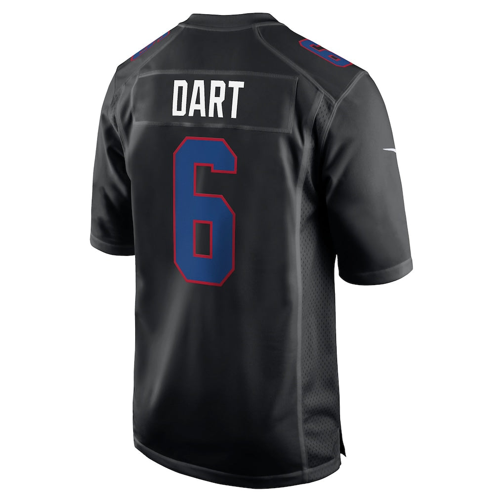 NY.Giants #6 Jaxson Dart Carbon Black Fashion Game Football Jersey
