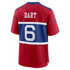 NY.Giants #6 Jaxson Dart Red Alternate Century Red Game Football Jersey