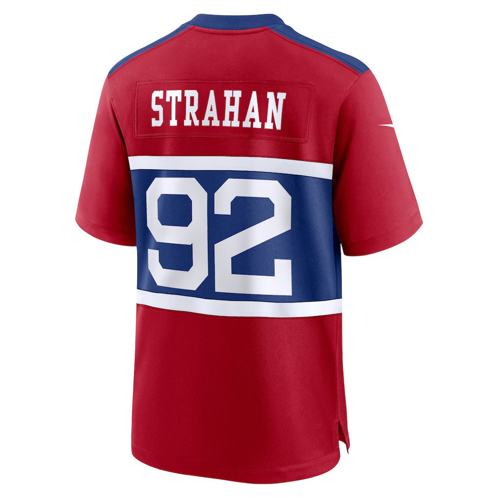 NY.Giants #92 Michael Strahan Century Red Alternate Retired Player Game Football Jersey