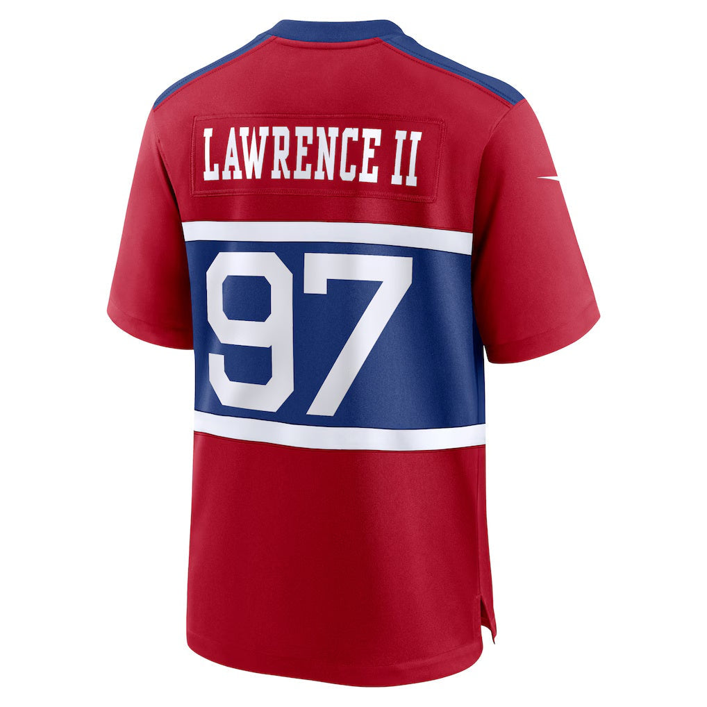 NY.Giants #97 Dexter Lawrence II Century Red Alternate Player Game Football Jersey