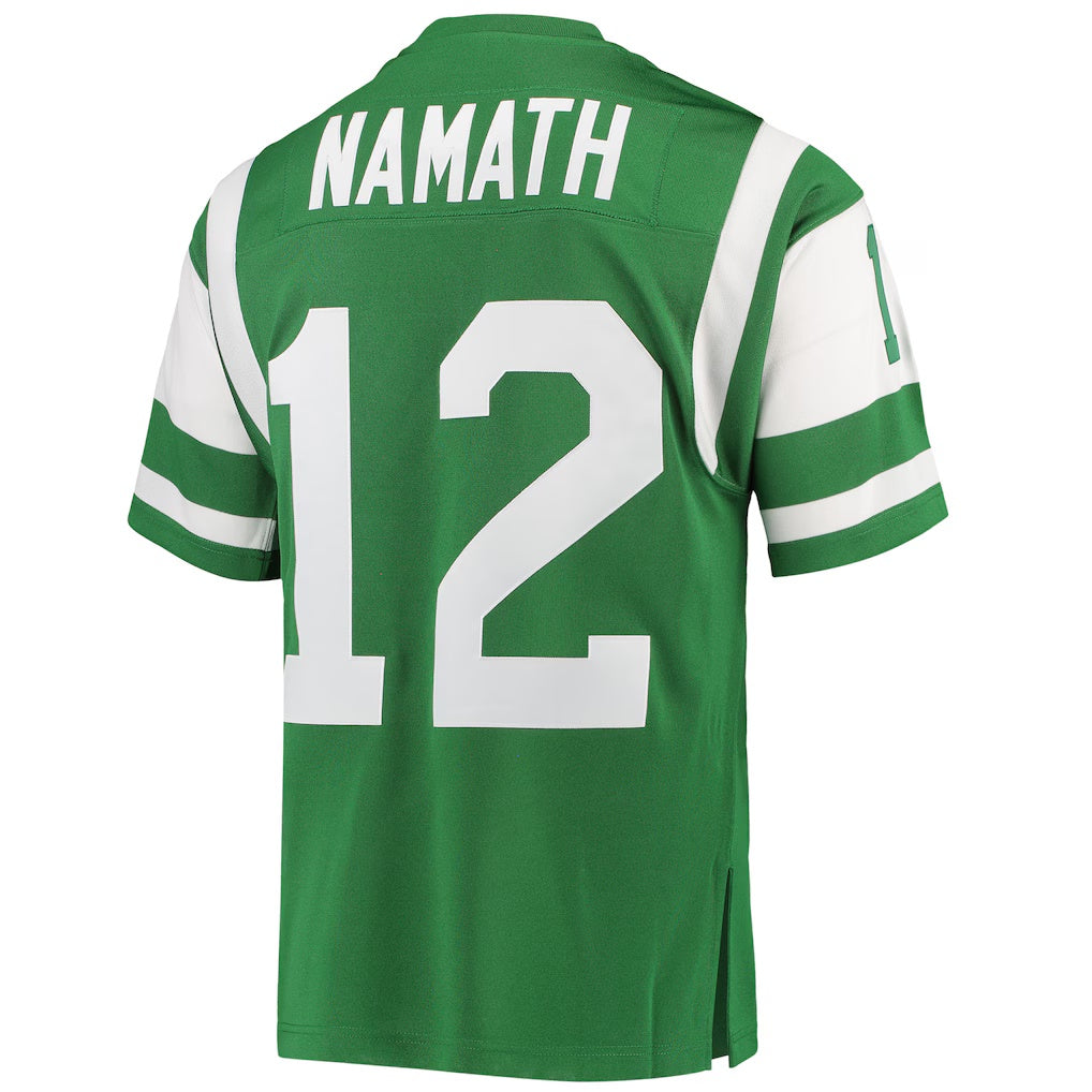 NY.Jets #12 Joe Namath Mitchell & Ness Green Authentic Throwback Retired Player Football Jersey