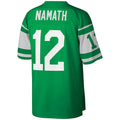 NY.Jets #12 Joe Namath Mitchell & Ness Green Big & Tall Retired Player Replica Football Jersey