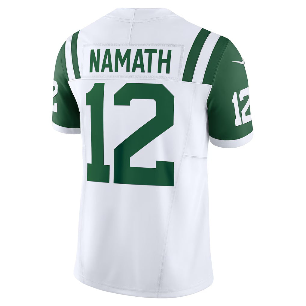 NY.Jets #12 Joe Namath White Classic Alternate Vapor F.U.S.E. Retired Player Limited Football Jersey