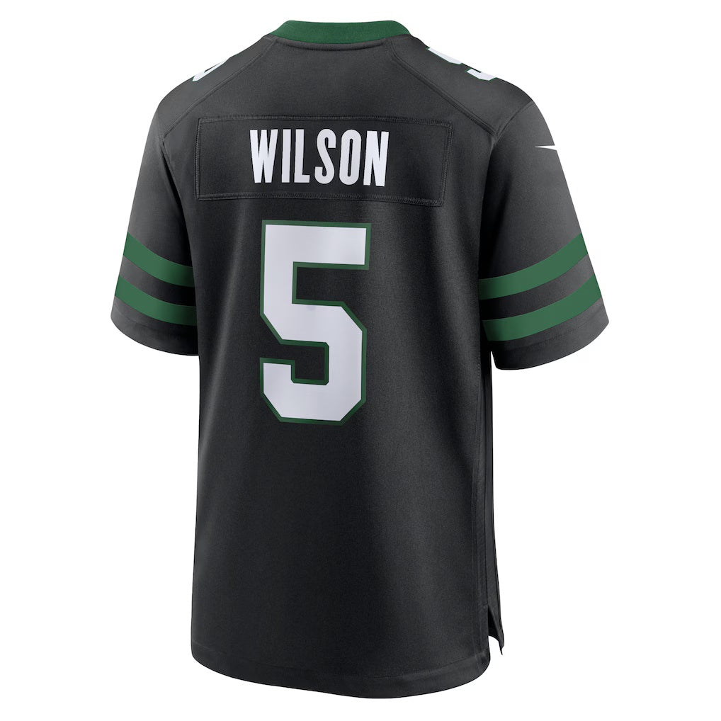 NY.Jets #5 Garrett Wilson Legacy Black Alternate Game Football Jersey
