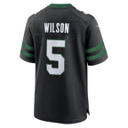 NY.Jets #5 Garrett Wilson Legacy Black Alternate Game Football Jersey