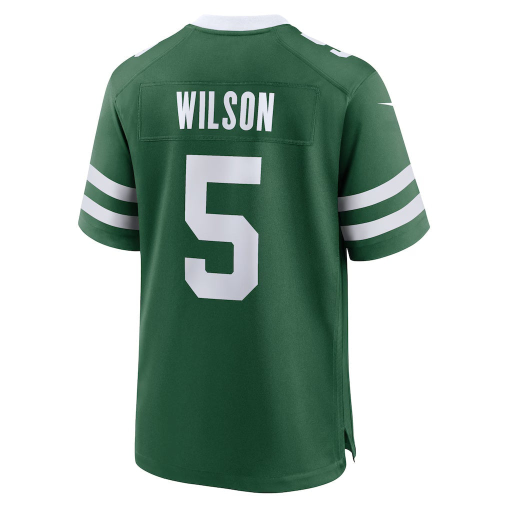 NY.Jets #5 Garrett Wilson Legacy Green Game Football Jersey